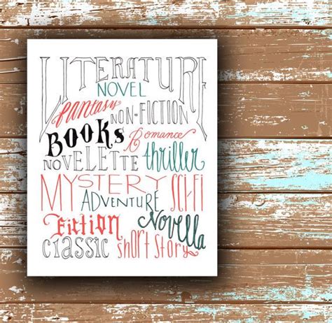 Typography Prints, Hand Lettering, Classic Short Stories, Adventure Fiction, Novella, Nonfiction ...