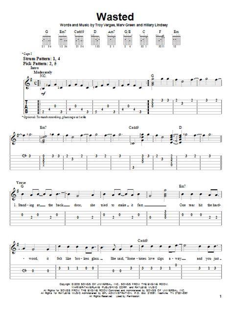 Wasted | Sheet Music Direct