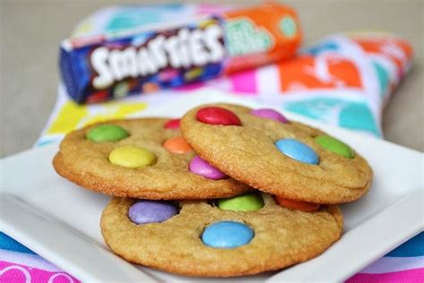 Smarties Cookies | Smartie cookies, Cookie recipe uk, Chewy sugar cookies