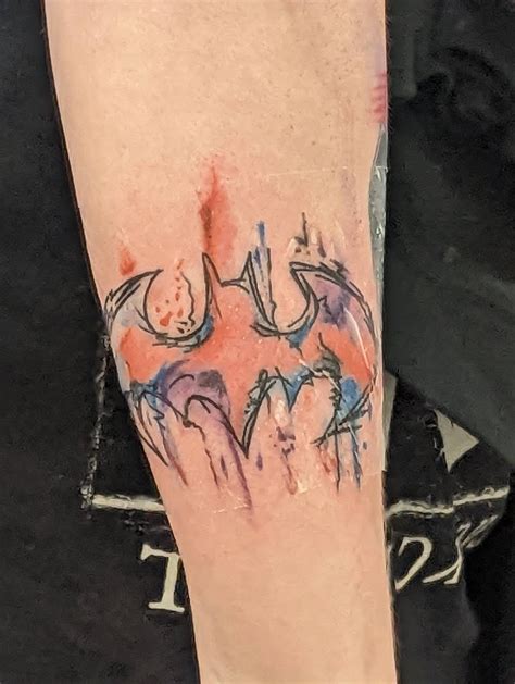 New Watercolor style Bat Symbol Tattoo : r/batman