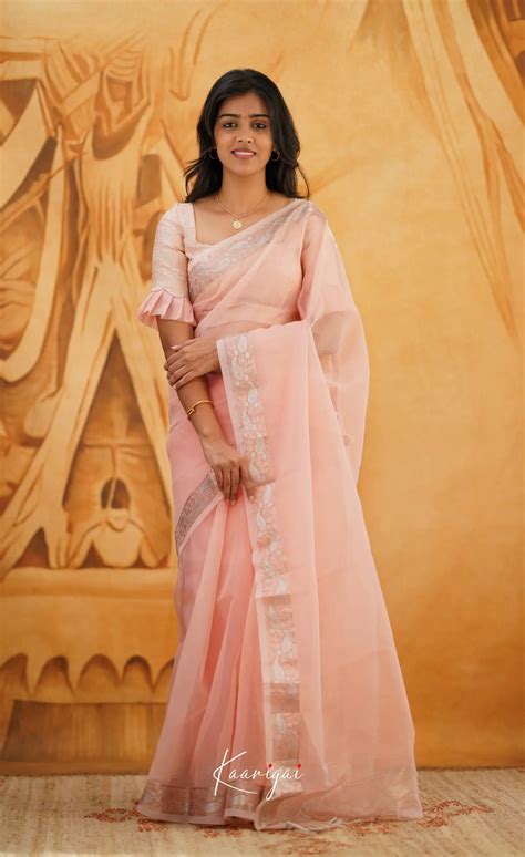 Vinathi- Pastel Pink Organza Saree – Ivalinmabia