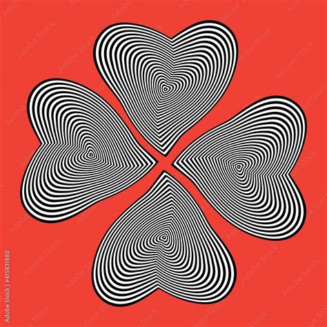 Illusion In Love - love optical illusion vector design Stock Vector | Adobe Stock