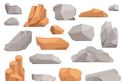 Rocks and stones vector | Stone rocks, Adobe illustrator graphic design ...