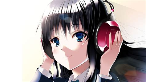 cute anime girls  headphones hd wallpapers wallpaper cave