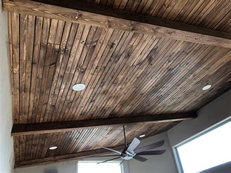 Pictures Of Stained Tongue And Groove Ceiling | Shelly Lighting