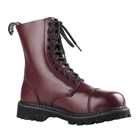 glany GRINDERS - HUNTER (CHERRY RED) 10-dziurkowe - sklep RockMetalShop.pl