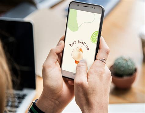 cute duck phone wallpaper hand drawn beige  green positive quotes