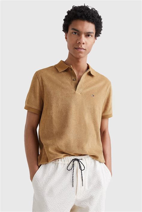 Мужское бежевое поло MICRO TOWELLING REG Tommy Hilfiger MW0MW30770 — MD ...