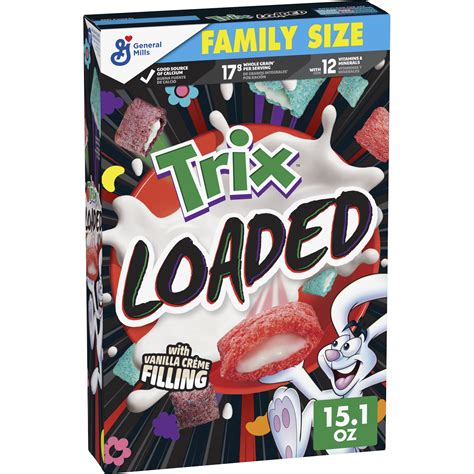 Trix Loaded Cereal, Made with Whole Grain, Family Size, 15.1 oz