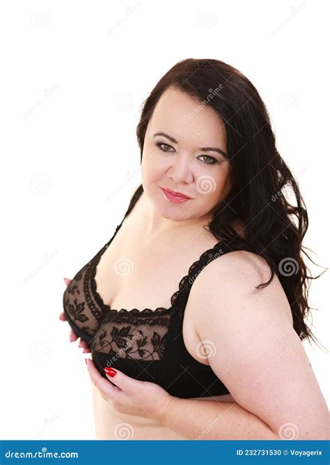 Woman in Black Bra Showing Her Breast Chest Stock Photo - Image of