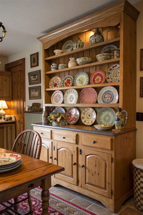 19+ Charming Farmhouse Hutch Decor Ideas