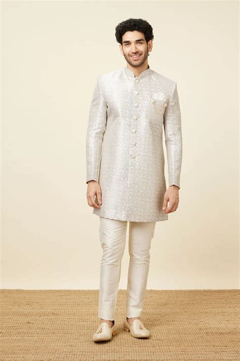 Buy Light Lilac Floral Patterned Indo Western Jacket Online in India ...