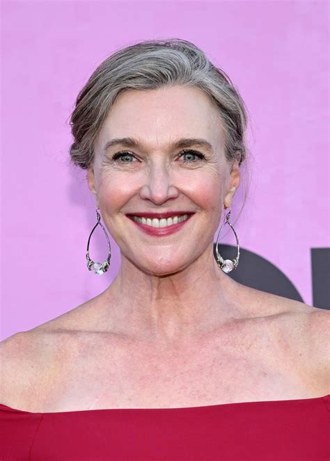 Brenda Strong in Red Off-Shoulder Ruffle Dress at EMA Awards Gala Los