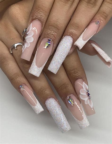 Pure Radiance: White Glitter Nail Designs for Summer 2023 | Morovan