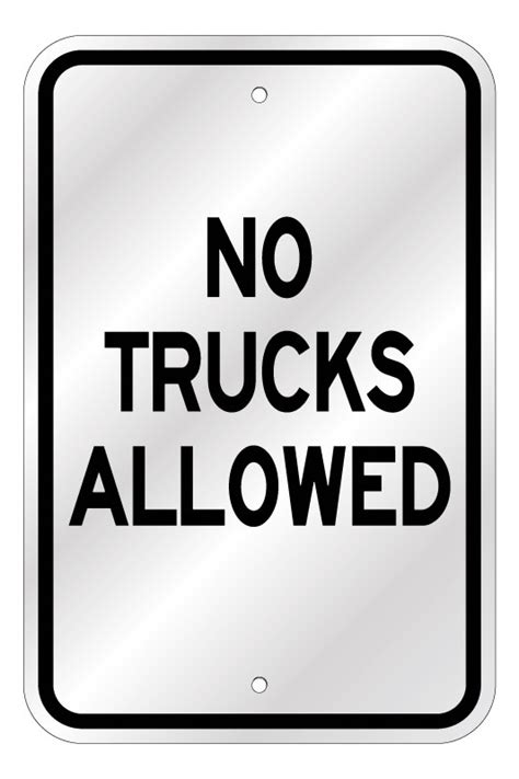 No Trucks Allowed Sign, Outdoor Reflective Aluminum, 80 mil Thick, 12 x ...