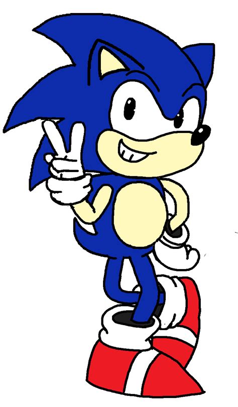 A Sonic drawn by me using Microsoft Paint. : SonicTheHedgehog