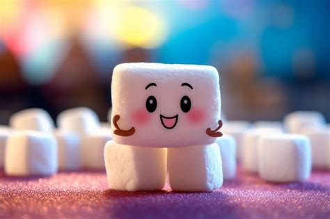 Premium AI Image | A marshmallow figure with a face on it sits on a ...