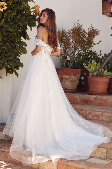 Off White Juliet JT2606LW Long Floral Applique Wedding Dress - Wedding