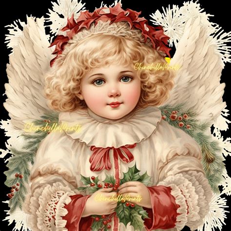 Christmas Angel Clipart Vintage Christmas Angel Watercolor Christmas ...