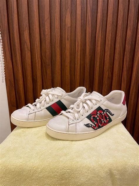 Gucci embroidered snake sneakers on Carousell