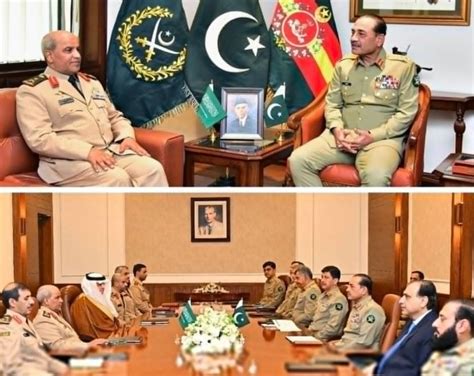 pak army chief hosts saudi military commander  discuss training