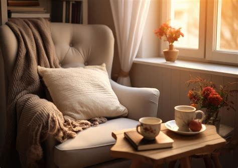 Premium AI Image | A cozy corner of a bedroom featuring a plush ...