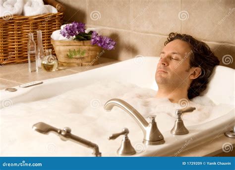 man   bath stock image image  dayspa water rejuvenation