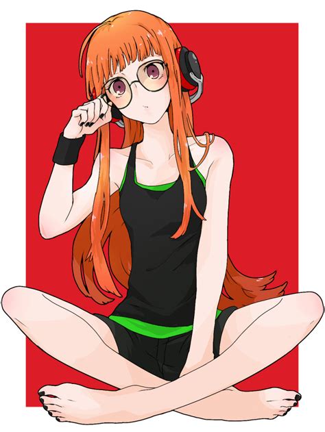 Safebooru - 1girl headphones highres long hair looking at viewer orange ...