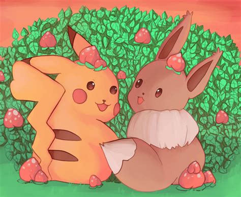 Pikachu and Eevee by WendySakana on DeviantArt