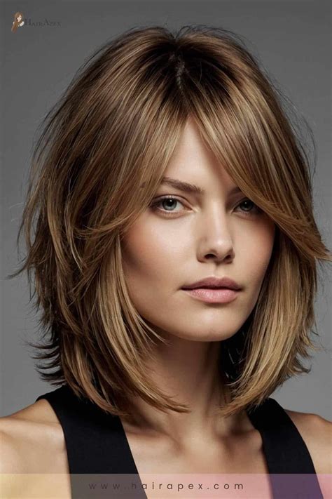 Thick hair round face medium length hairstyles impact salon visits 28