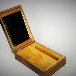 Grooming Wooden Box With Mirror, Wooden Shaving Box With Mirror, Wooden ...