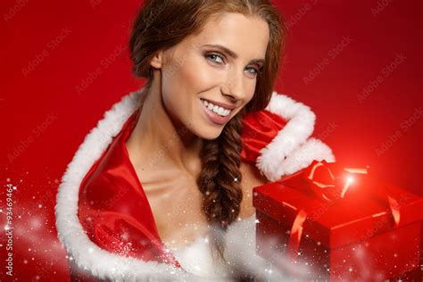 Christmas women with gifts Stock Photo | Adobe Stock