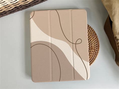 Minimalism Line Brown Magnetic Smart Case Cover iPad 9 Case, iPad Mini