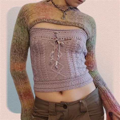 knit cami top Stefanel, wool mix Size tag... - Depop
