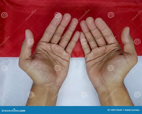 hands  praying   indonesian flag stock photo image  asia