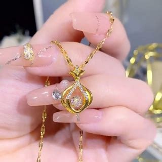 xl-27 Kwintas 18K Gold Diamond Stainless Steel Necklace for Women Non ...