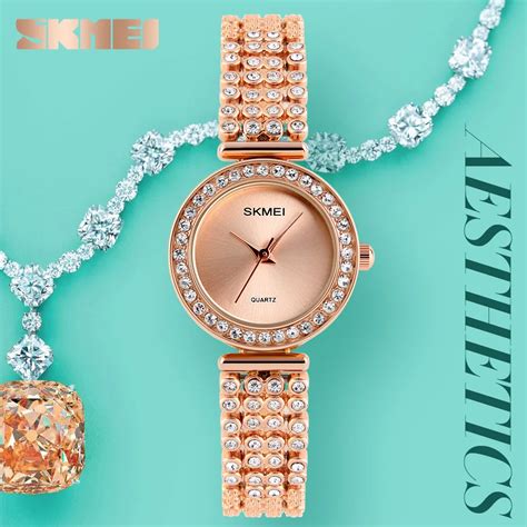 Luxury Rhinestones Dress Watches Women SKMEI Brand Waterproof Fashion ...