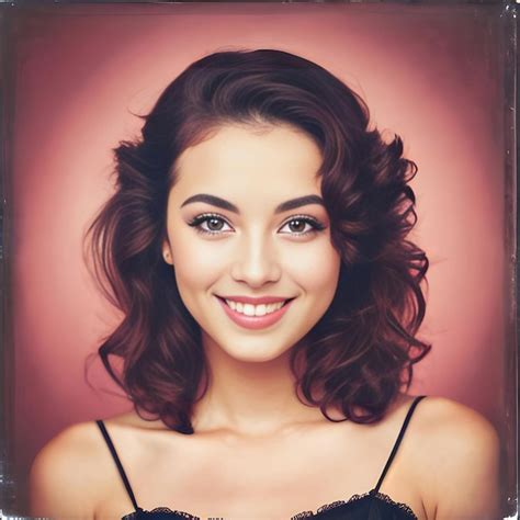 Premium AI Image | a woman with a pretty smile and a pink background.