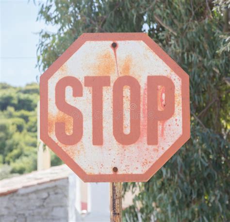 Old stop sign stock photo. Image of space, signage, intersection ...