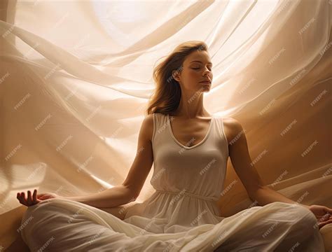 Premium AI Image | young woman lying down meditating in yoga pose