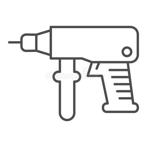 Drill Instrument Line Icon. Cordless Hand Perforator and Repair Tool ...