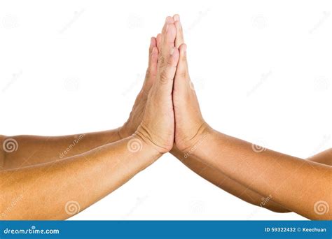 high ten gesture   person celebrating achievement stock photo