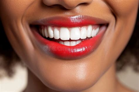 A Smiling Woman with Red Lips and a Bright White Smile Stock Image - Image of lips, captivating ...