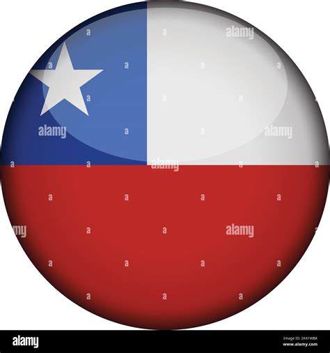 chile Flag in glossy round button of icon. chile emblem isolated on ...