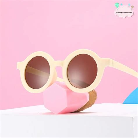 Солнцезащитные очки для малышей с УФ-защитой и круглой оправой | AliExpress