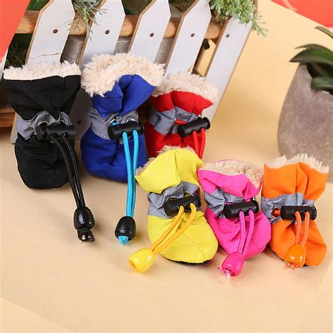 Buy 4Pcs/Set Dog Cat Winter Warm Rain Boots Protective Pet Sports Anti ...