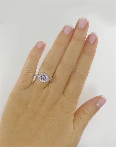 Amethyst Halo Ring Unique Amethyst Ring Natural Amethyst - Etsy