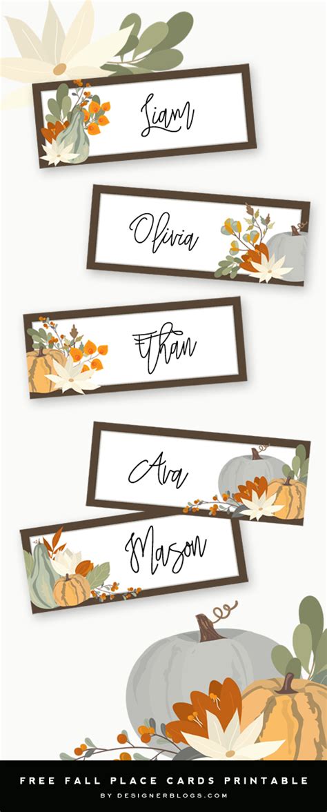 Thanksgiving Place Cards Printable - Designer Blogs