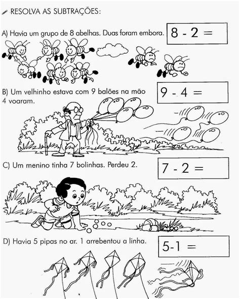 Atividades De Matematica 1 Ano Adição E Subtração Com Desenhos - Escola Saber: Atividades de matemática 1 ano fundamental adição