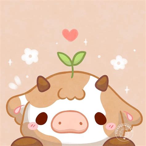 Cute Little Brown Cow Wallpaper | Free Download